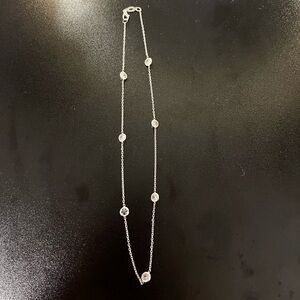 Silver Bezel Set Crystal Necklace
